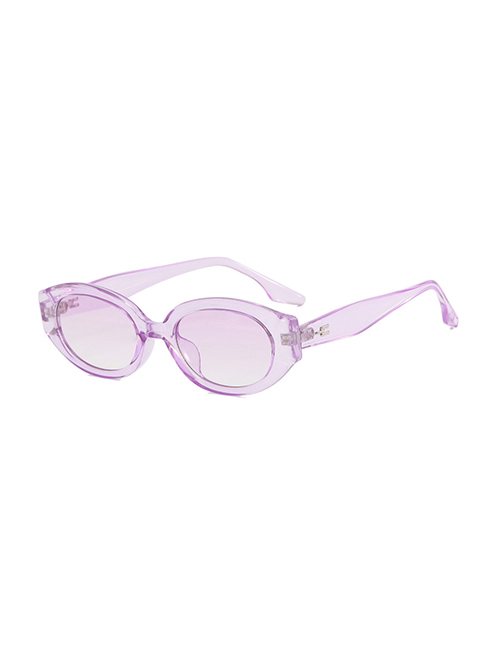 Fashion Transparent Purple Violet Mi Nail Irregular Sunglasses