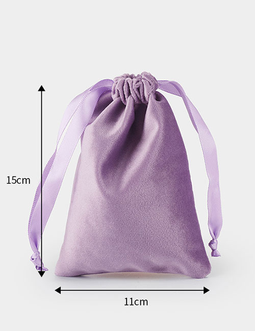 Fashion 11*15 Purple Flannel Drawstring Bag