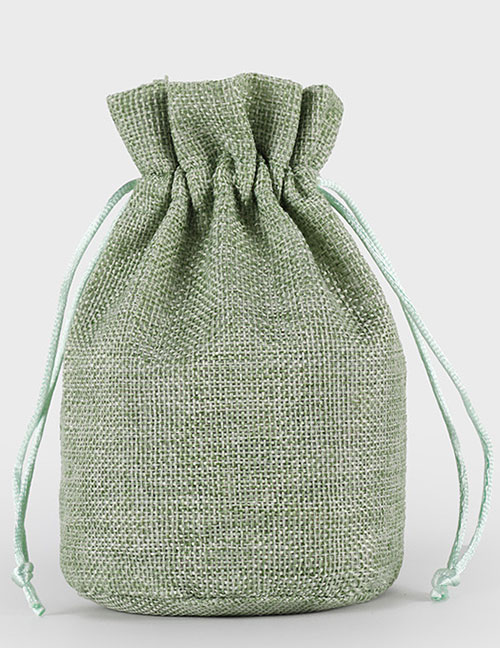 Fashion 16*24 Green Linen Drawstring Bag