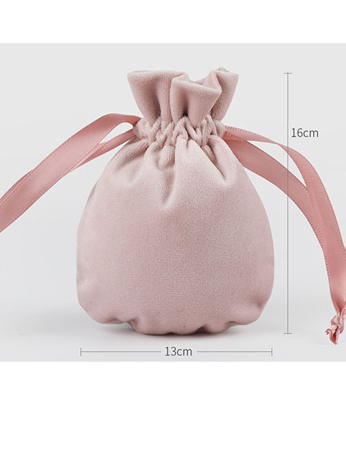 Fashion 13*16 Pink Velvet Drawstring Drawstring Cloth Bag