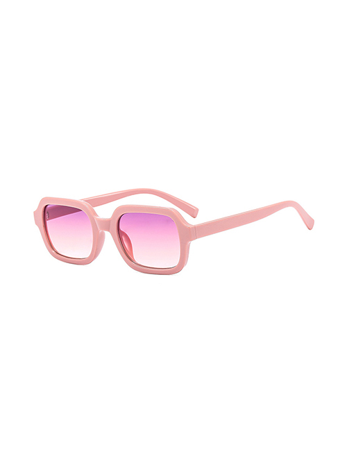 Fashion Pink Frame Purple Powder Pc Square Small Frame Sunglasses
