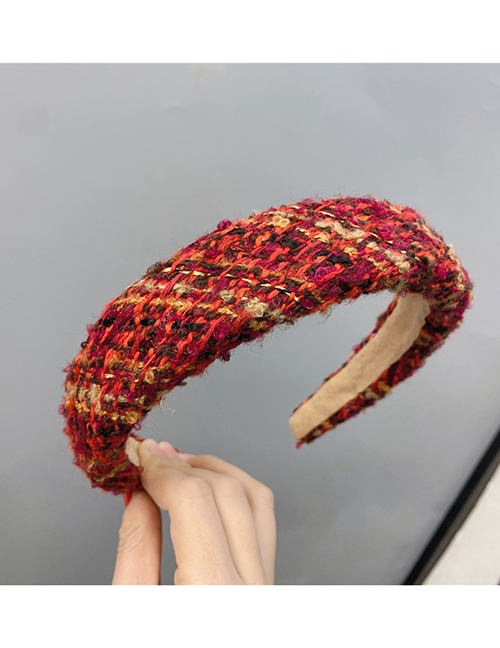 Fashion Colorful Burgundy Fabric Braided Wide Brim Headband