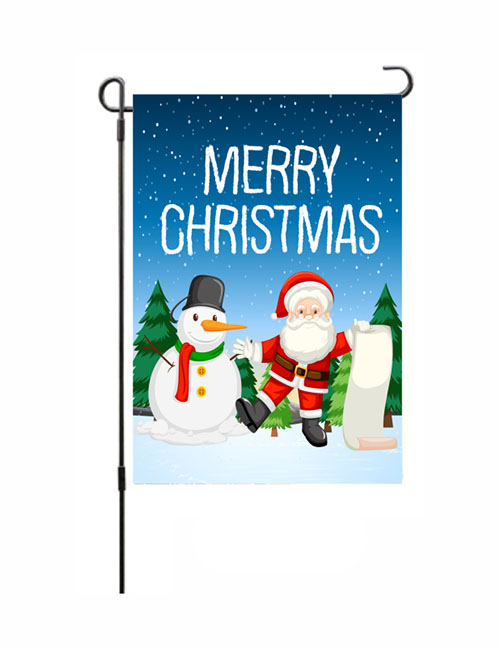 Fashion Christmas-18 Polyester Printed Double Sided Linen Garden Flag