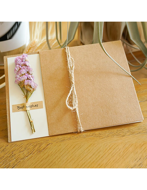 Fashion Lavender Pink Forget-me-not Kraft Paper Floral Greeting Card