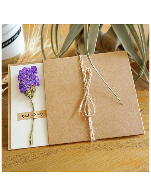 Fashion Purple Forget Me Not Kraft Paper Floral Greeting Card