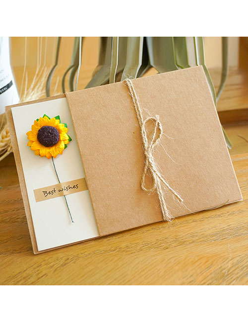 Fashion Sunflower Kraft Paper Floral Greeting Card