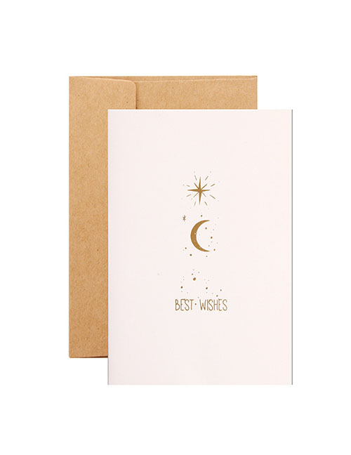 Fashion Xingyue Best Wishes Star And Moon Bronzing Greeting Card