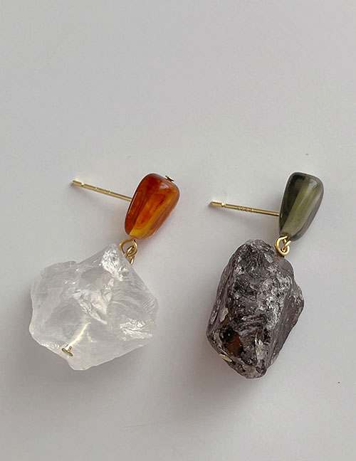 Fashion Color Irregular Crystal Contrast Earrings