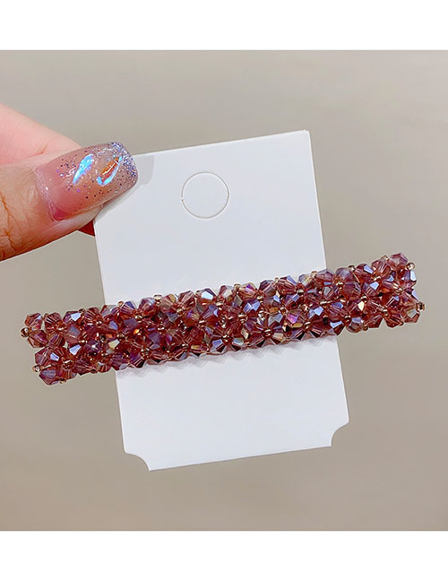 Fashion 3# Purple Geometric Rhinestone Hair Clip
