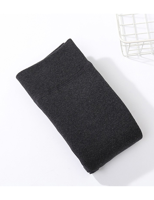 Fashion Dark Gray With Feet Cotton 150 Without Velvet 10-20 Degrees Cotton Vertical Striped Fleece Padded Leggings