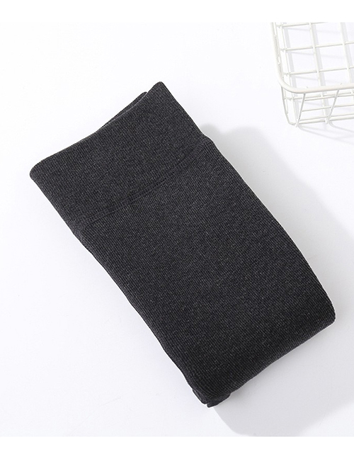 Fashion Dark Gray Stepping On The Foot Cotton 150 Without Cashmere 10-20 Degrees Cotton Vertical Striped Fleece Padded Leggings