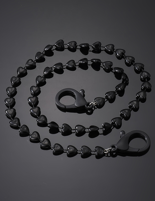 Fashion Black Heart Solid Color Love Chain Glasses Chain