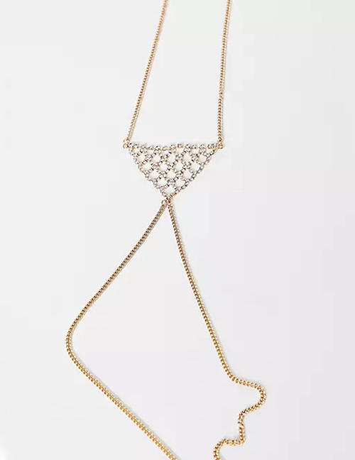 Fashion Gold Alloy Diamond Triangular Cutout Body Chain