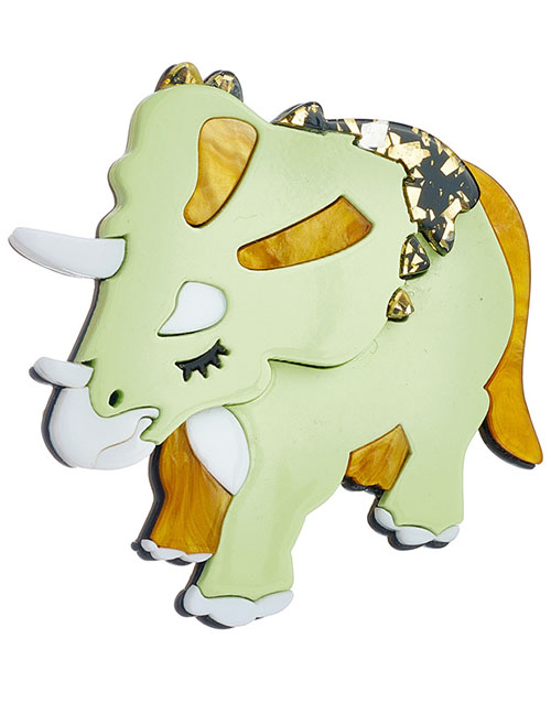 Fashion Green Cartoon Acrylic Triceratops Brooch