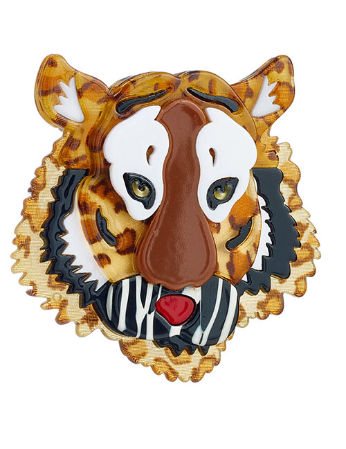 Fashion Color Cartoon Acrylic Lion Head Brooch