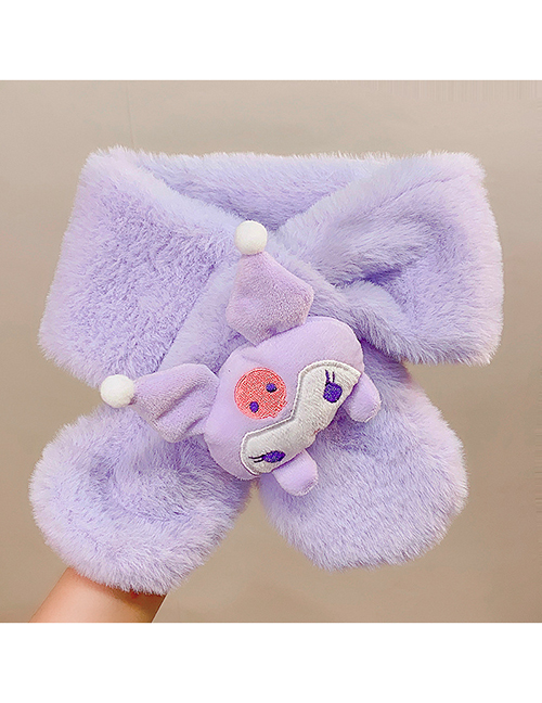 Fashion 4# Kulomi Purple Plush Three-dimensional Doll Socket Scarf