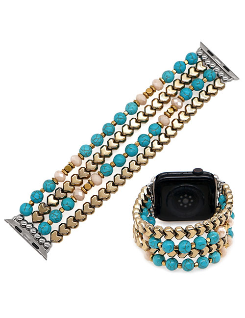 Fashion 18# Semi-precious Broken Gold Bead Beaded Watch Strap
