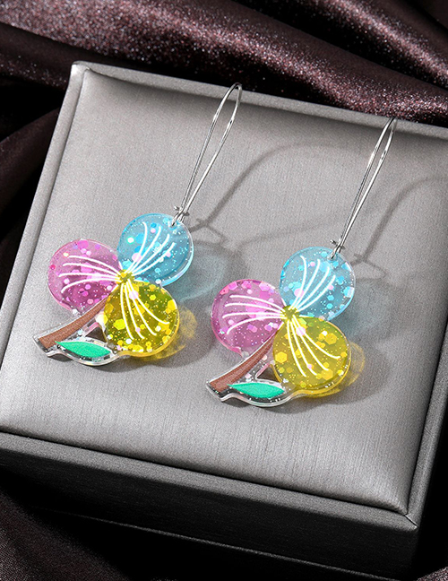 Fashion Tricolor Flower Acrylic Cartoon Flower Earrings Earrings