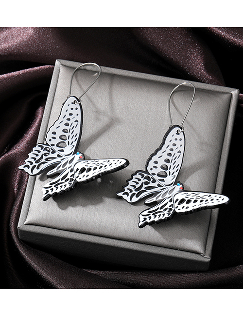 Fashion White Butterfly Acrylic Sheet Painted Butterfly Earring Earrings