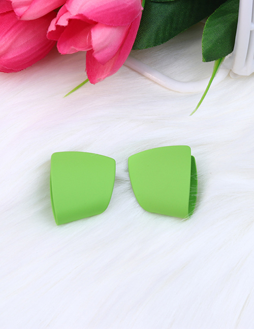 Fashion Apple Green Metal Geometric Painted Stud Earrings