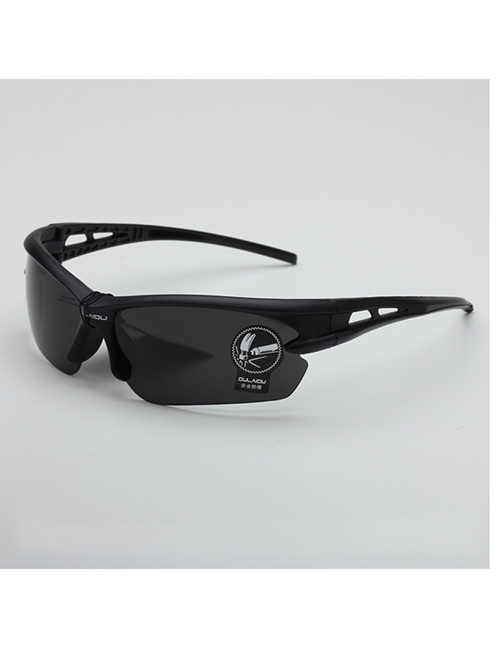 Fashion Black Frame Gray Film C Half Frame Large Frame Sunglasses