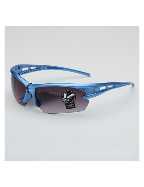 Fashion Blue Frame Double Gray Film C Half Frame Large Frame Sunglasses