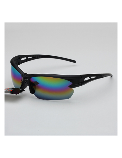 Fashion Black Frame Multicolored Mercury C Half Frame Large Frame Sunglasses