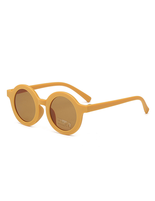 Fashion Yellow Frame Tea Pc Round Large Frame Sunglasses