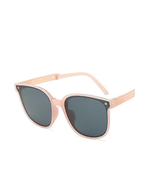 Fashion Jelly Powder Gray Tablets Pc Square Frame Sunglasses