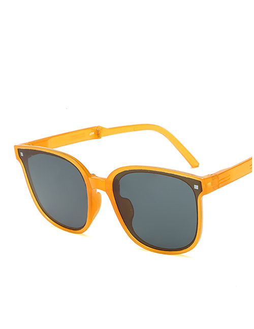 Fashion Jelly Orange Gray Tablets Pc Square Frame Sunglasses