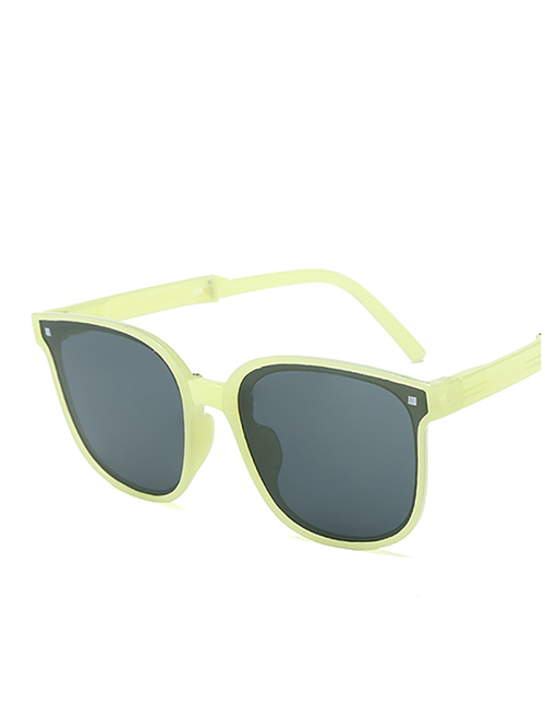 Fashion Jelly Green Gray Tablets Pc Square Frame Sunglasses