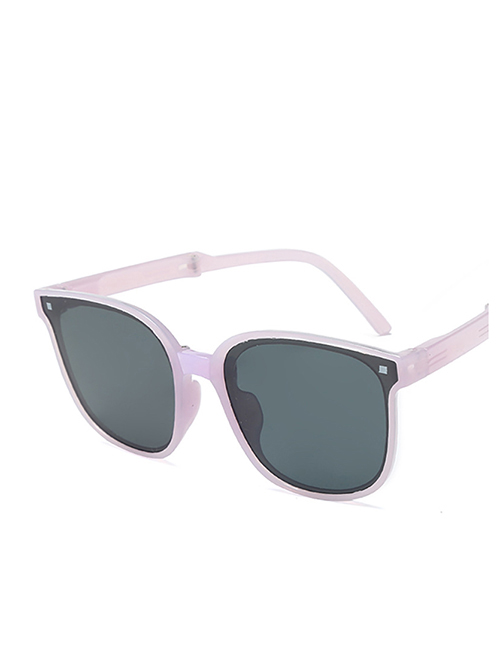 Fashion Jelly Purple Gray Tablets Pc Square Frame Sunglasses