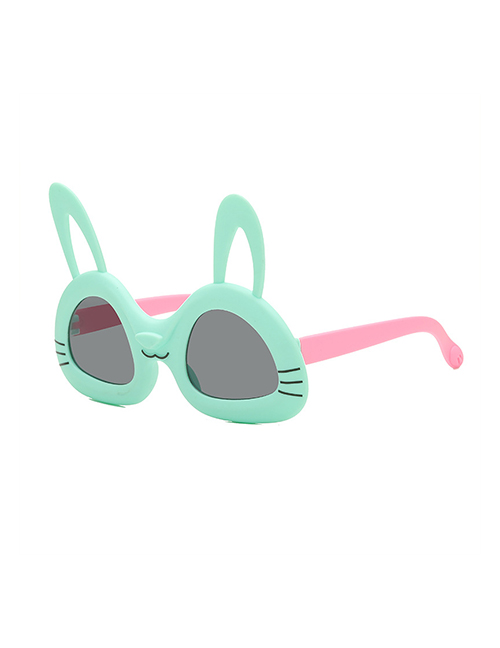 Fashion Green Frame Pink Legs Cartoon Rabbit Kids Sunglasses
