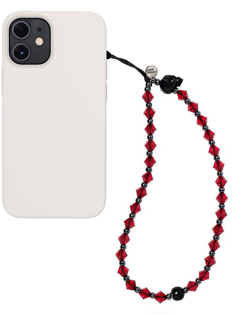 Fashion Red Crystal Beading Mobile Phone Chain