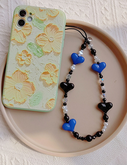 Fashion 4# Resin Geometric Beads Love Mobile Phone Chain