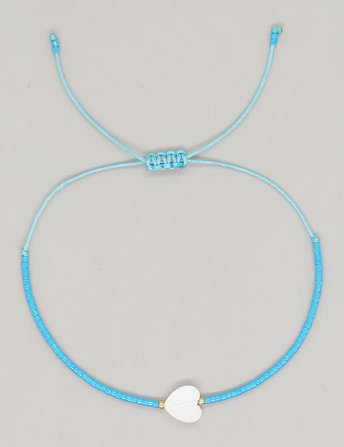 Fashion Light Blue Rice Beads Beads Love Bracelet