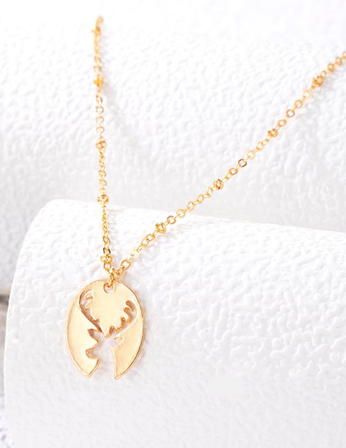 Fashion Gold Alloy Geometric Elk Necklace