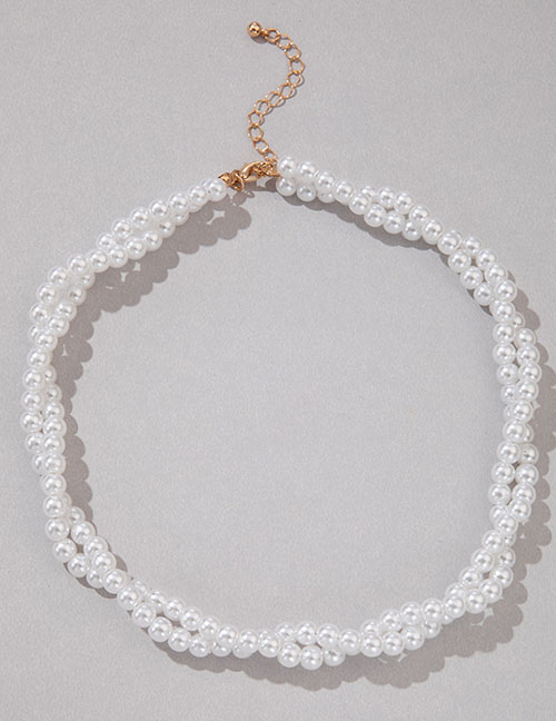 Fashion White Double -layer Necklace Of Pearl Beads