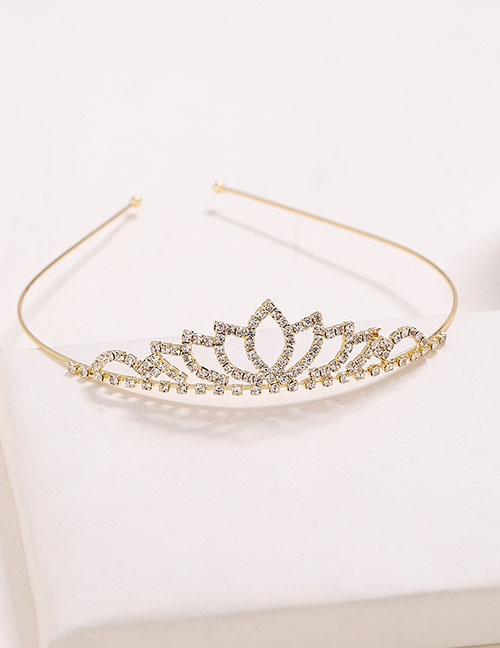 Fashion Gold Metal Diamond Geometric Crown