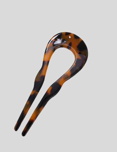 Fashion Dark Leopard Color Speedic Acid Geometric U -shaped Hair Bun
