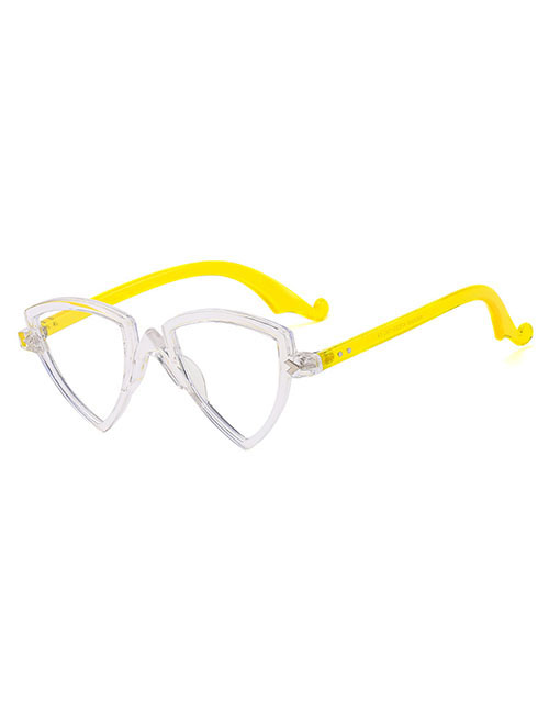 Fashion Transparent Box Yellow Leg Plastic Color Framework Triangle Flat Light Mirror