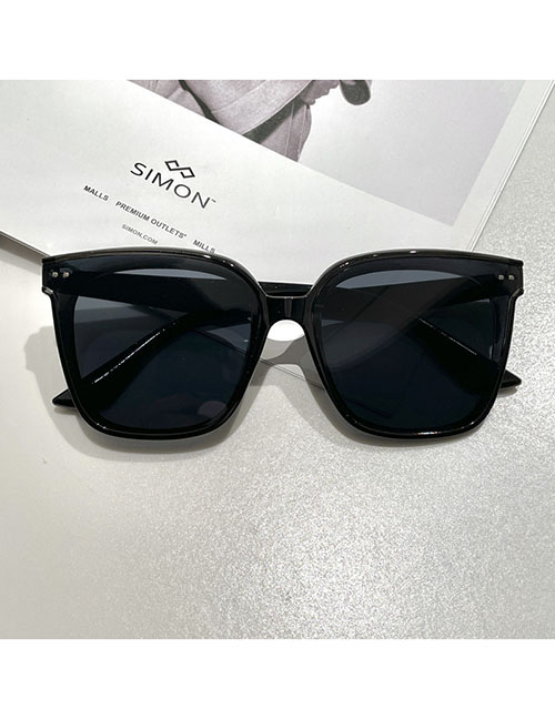 Fashion Black Frame Black Gray Film Ac Square Frame Sunglasses