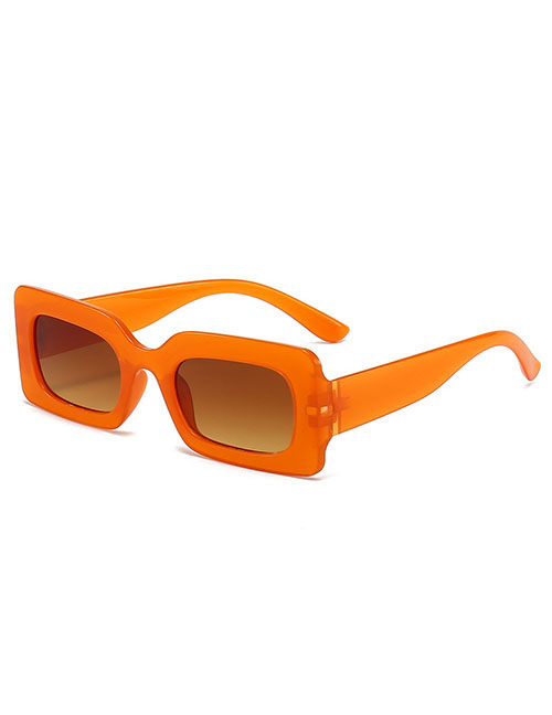 Fashion Orange Frame Double Tea Pieces Ac Square Sunglasses