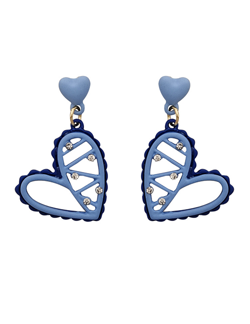Fashion A Pair Of Ear Clips (triangular Clips) Alloy Contrasting Color Heart Ear Clip Earrings