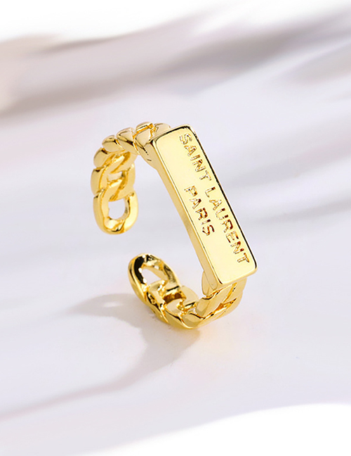 Fashion Gold Pure Copper Alphabet Open Ring
