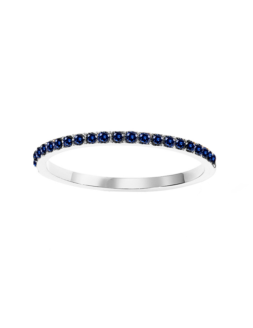 Fashion September Royal Blue-steel Color Geometric Round Diamond Ring
