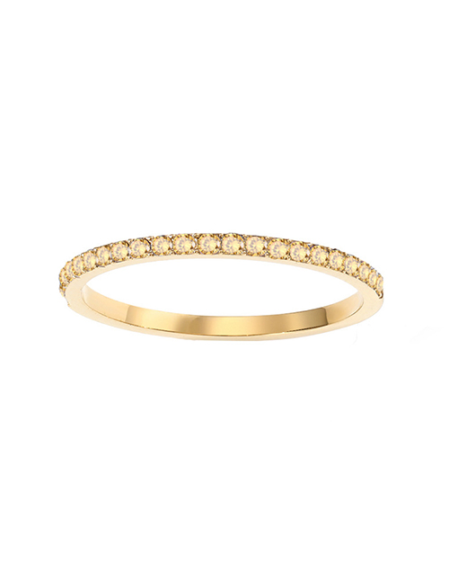 Fashion November Light Yellow-gold Geometric Round Diamond Ring