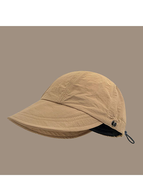 Fashion Quick-drying Lugs:khaki Polyester Sun Hat With Large Brim