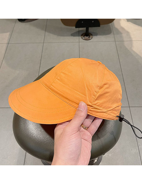 Fashion Quick-drying And Simple:orange Polyester Sun Hat With Large Brim