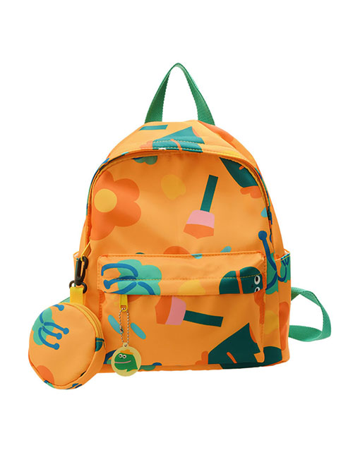 Fashion Yellow Nylon Graffiti Large Capacity Backpack
